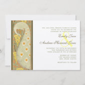 アールヌーボーピーコックバード結婚式招待状2 招待状 (正面)