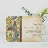 アールヌーボーピーコックバード結婚式招待状3 招待状 (スタンド正面)