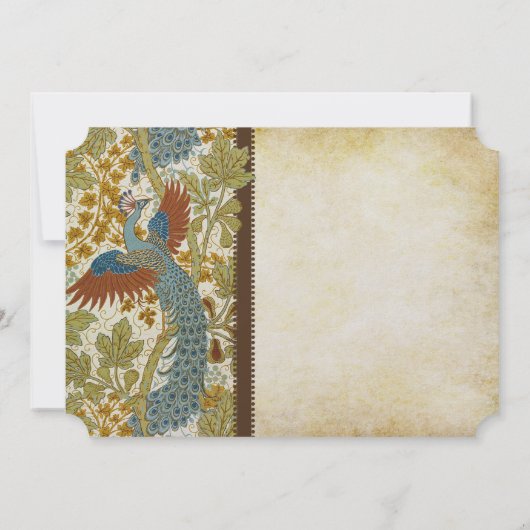 アールヌーボーピーコックバード結婚式招待状3 招待状 (裏面)