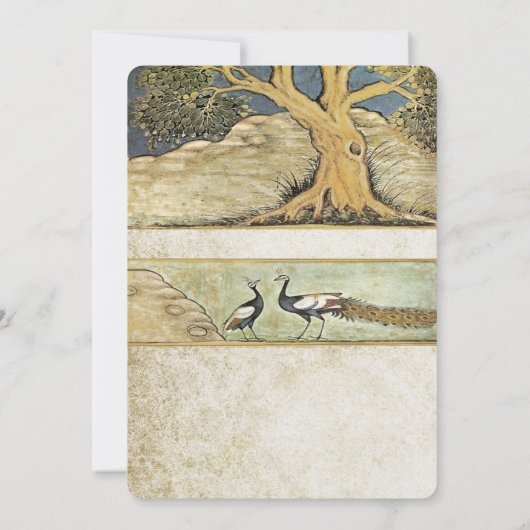 アールヌーボーピーコックバード結婚式招待状3 招待状 (裏面)
