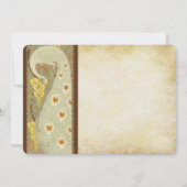 アールヌーボーピーコックバード結婚式招待状3 招待状 (裏面)