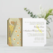 アールヌーボーピーコックバード結婚式招待状 招待状 (スタンド正面)