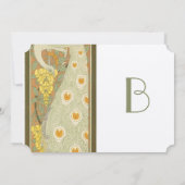 アールヌーボーピーコックバード結婚式招待状 招待状 (裏面)