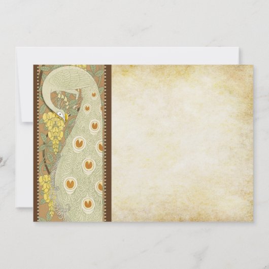 アールヌーボーピーコックバード結婚式招待状 招待状 (裏面)