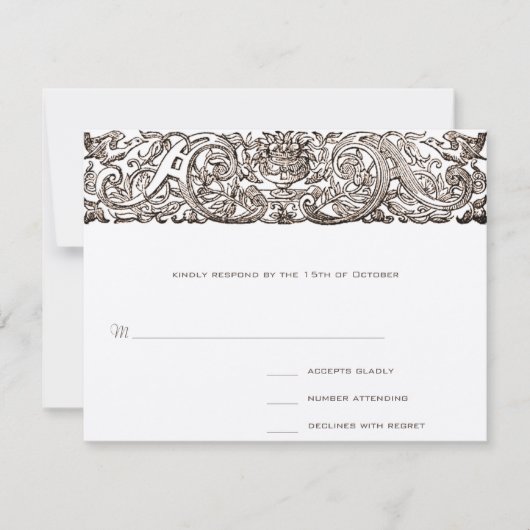 アールヌーボーピーコックパレード応答カード 出欠カード (正面)