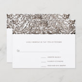 アールヌーボーピーコックパレード応答カード 出欠カード (正面/裏面)