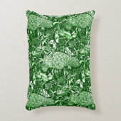 アールヌーボーピーコックプリントフォレストグリーン アクセントクッション (正面(垂直))