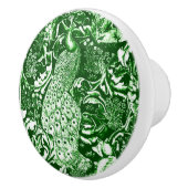 アールヌーボーピーコックプリントフォレストグリーン セラミックノブ (右)