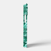 アールヌーボーピーコックプリント、ターコイズアンドアクア Case-Mate iPhoneケース (裏面 / 右)