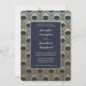 アールヌーボーピーコック結婚式招待状ゴールドフォイル 招待状 (裏面)