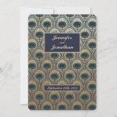 アールヌーボーピーコック結婚式招待状ゴールドフォイル 招待状 (正面)