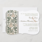 アールヌーボーピーチピンク結婚式招待状 招待状 (正面)