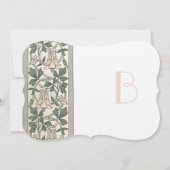 アールヌーボーピーチピンク結婚式招待状 招待状 (裏面)