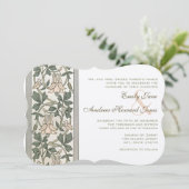 アールヌーボーピーチピンク結婚式招待状 招待状 (スタンド正面)