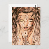 アールヌーボーファインアートエスニックレディ ポストカード (正面/裏面)