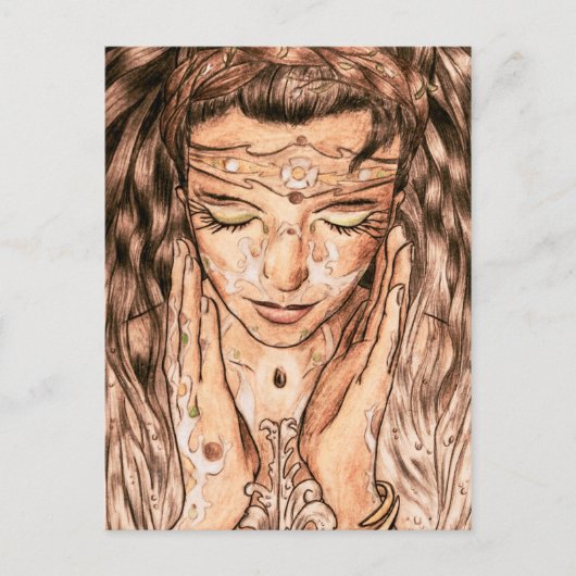 アールヌーボーファインアートエスニックレディ ポストカード (正面)