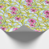 アールヌーボーファンキー水彩花模様 ラッピングペーパー (角)