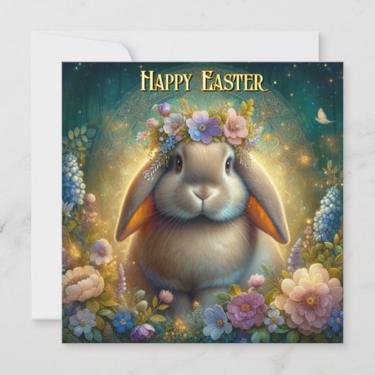 アールヌーボーファンタジーアートロプエイドバニーイースター シーズンカード (正面)
