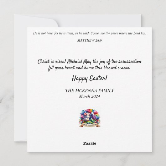 アールヌーボーファンタジーアートロプエイドバニーイースター シーズンカード (裏面)