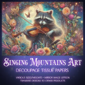 アールヌーボーファンタジーフォレストラクーンデコップページ 薄葉紙