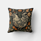 アールヌーボーファームハウス素朴チキンフローラアクセント クッション (裏面)