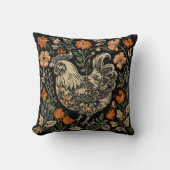 アールヌーボーファームハウス素朴チキンフローラアクセント クッション (正面)
