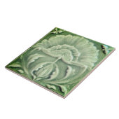 アールヌーボーフェイクジャゲンスティス花瓦グリーン タイル (側面)