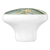 アールヌーボーフェイクレリーフ、 浮き彫りスターフィッシュシースタービーチ セラミックノブ (側面)