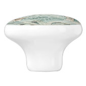 アールヌーボーフェイクレリーフ、 浮き彫りドルフィンズミントブルー&ホワイト セラミックノブ (側面)