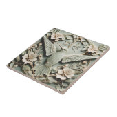 アールヌーボーフェイクレリーフ、 浮き彫りハミングバードバードフローラ タイル (側面)