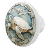 アールヌーボーフェイクレリーフ、 浮き彫り海シータ離れーム セラミックノブ (右)