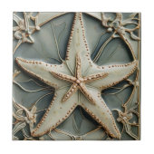 アールヌーボーフェイクレリーフ、 浮き彫り海スターフィッシュシースター タイル (正面)