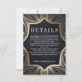 アールヌーボーフェイク金ゴールド詳細カード 出欠カード (正面)