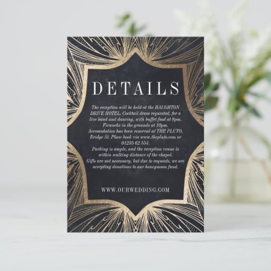 アールヌーボーフェイク金ゴールド詳細カード 出欠カード (スタンド正面)