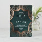 アールヌーボーフェイク青銅と暗緑色の招待 招待状 (スタンド正面)