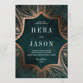 アールヌーボーフェイク青銅と暗緑色の招待 招待状