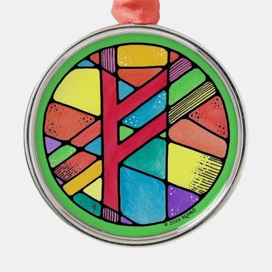 アールヌーボーフェフルーンオブウェルス メタルオーナメント (正面)