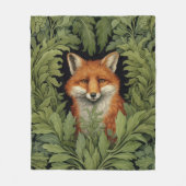 アールヌーボーフォックスの森 フリースブランケット (正面)