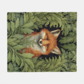 アールヌーボーフォックスの森 フリースブランケット (正面(横))