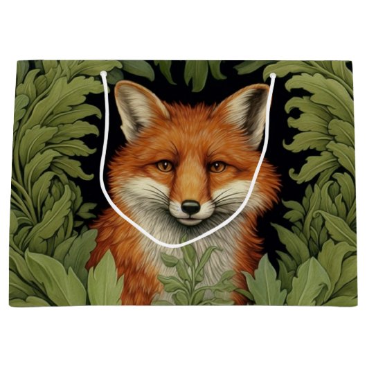 アールヌーボーフォックスの森 ラージペーパーバッグ (正面)