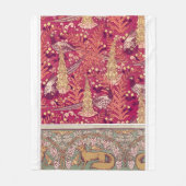 アールヌーボーフォックスフォスグラブヴェルヌイユフリース フリースブランケット (正面)