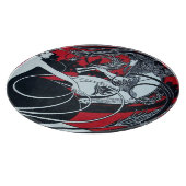 アールヌーボーフォーンレッドブルゴーニュ白黒 カッティングボード (角)