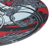 アールヌーボーフォーンレッドブルゴーニュ白黒 カッティングボード (角)