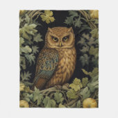 アールヌーボーフクロウ フリースブランケット (正面)