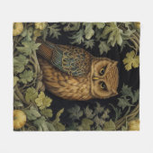 アールヌーボーフクロウ フリースブランケット (正面(横))