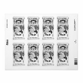 アールヌーボーフクロウEx Libris蔵書票シール ラベル (フルシート)