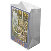 アールヌーボーフラワーアルフォンスミュシャアート1901 ミディアムペーパーバッグ (裏面アングル)