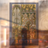 アールヌーボーフラワーアルフォンスミュシャフローラアート ウィンドウサイン (シート2)