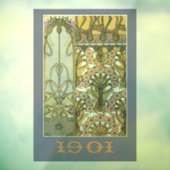 アールヌーボーフラワーアルフォンスミュシャフローラアート ウィンドウサイン (シート3)