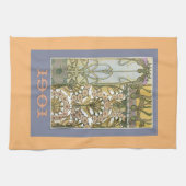 アールヌーボーフラワーアルフォンスミュシャフローラアート キッチンタオル (横)